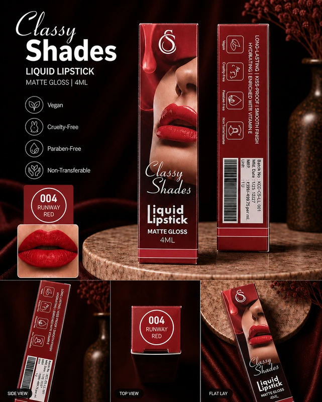 Runway Red liquid lipstick collection
