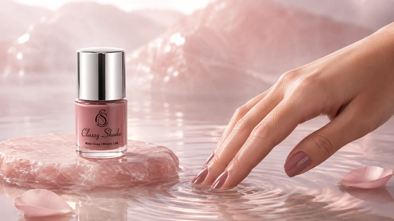 Dusty Rose nail polish and matching nails